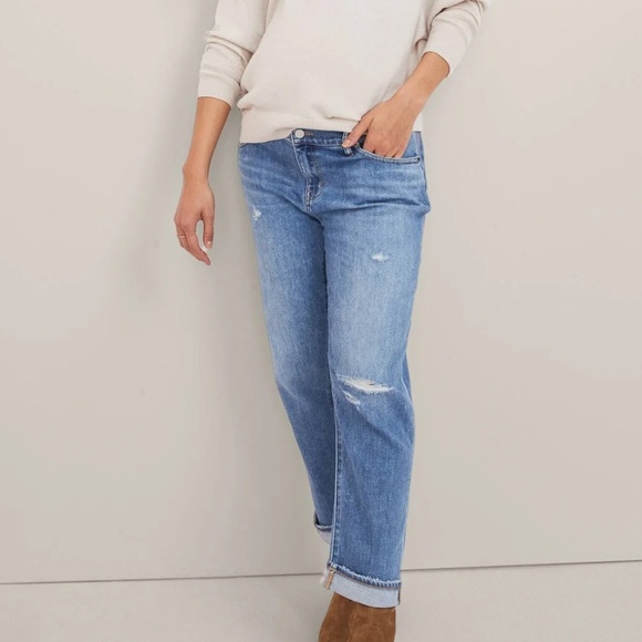 Hatch Distressed Maternity Jeans Size 26 - Picture 1 of 4